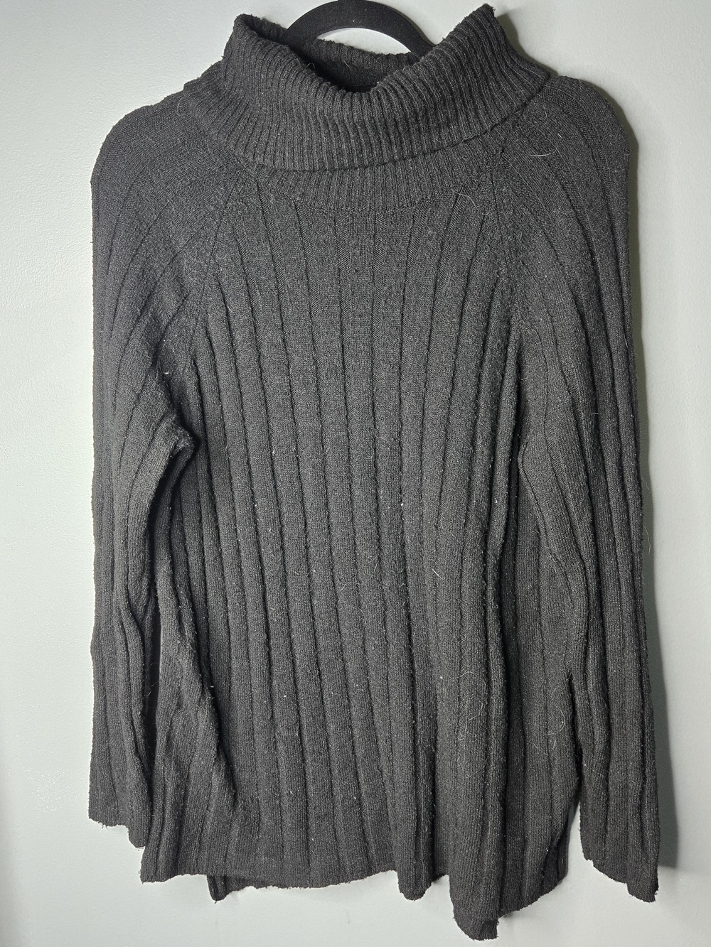 Wonderly Women’s Medium Black Ribbed Turtleneck Sweater Long Sleeve Stretch